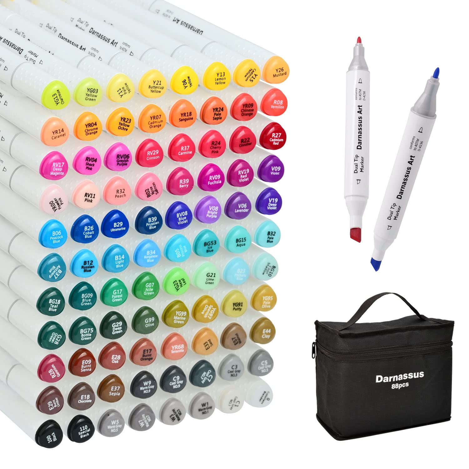 Caliart 100 Colors Artist Alcohol Markers Dual Tip Art Markers Twin Sketch  Ma