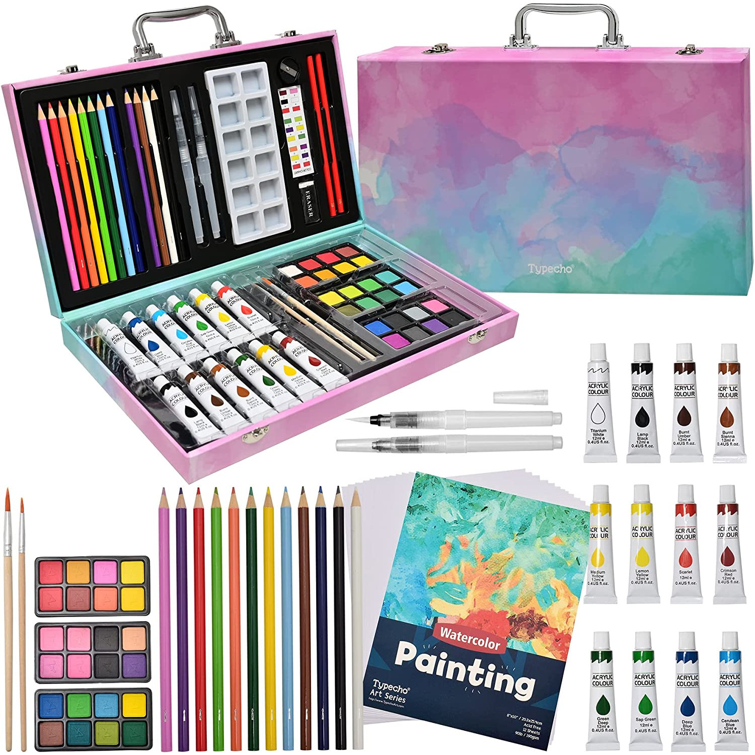 Art Set 143pc Art Drawing Supplies,Wooden Painting Coloring Kit